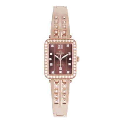 ROSCANI ROSWE710G9 SAPPHIRE CRYSTAL 23X28MM BROWN DIAL DATE DISPLAY ROSE GOLD STAINLESS STEEL STRAP ANALOG WOMEN WATCH